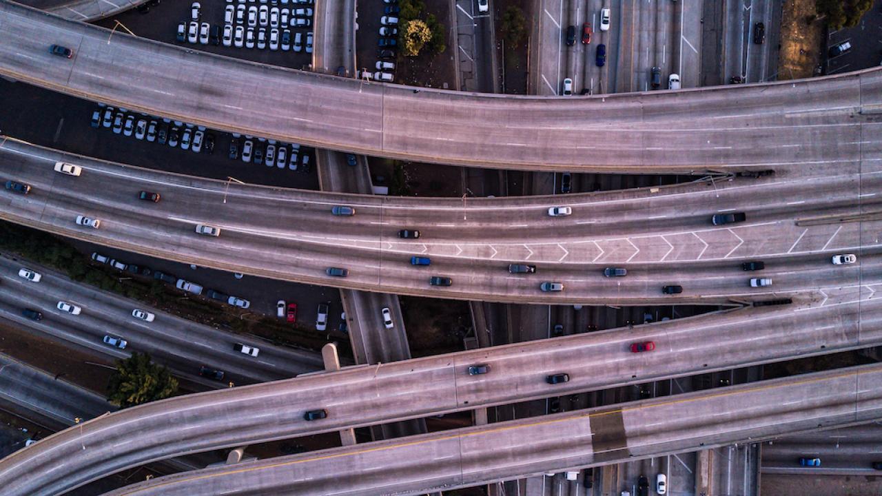 Image of highways separating in a Y shape
