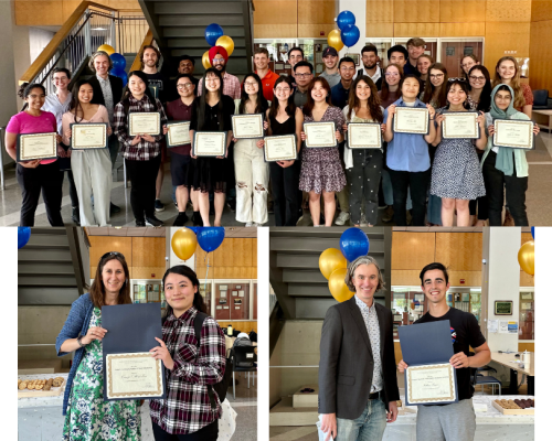 Undergraduate students accepting awards