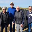 Emeritus Professors (left to right) Len Herrmann, Bruce Kutter, Karl Romstad, and Ed Schroeder visiting the Center for Geotechnical Modeling in Spring 2023. 